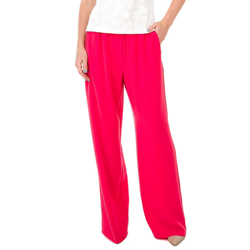 Emporio Armani Vibrant Orange Red Wide-Leg Pants
